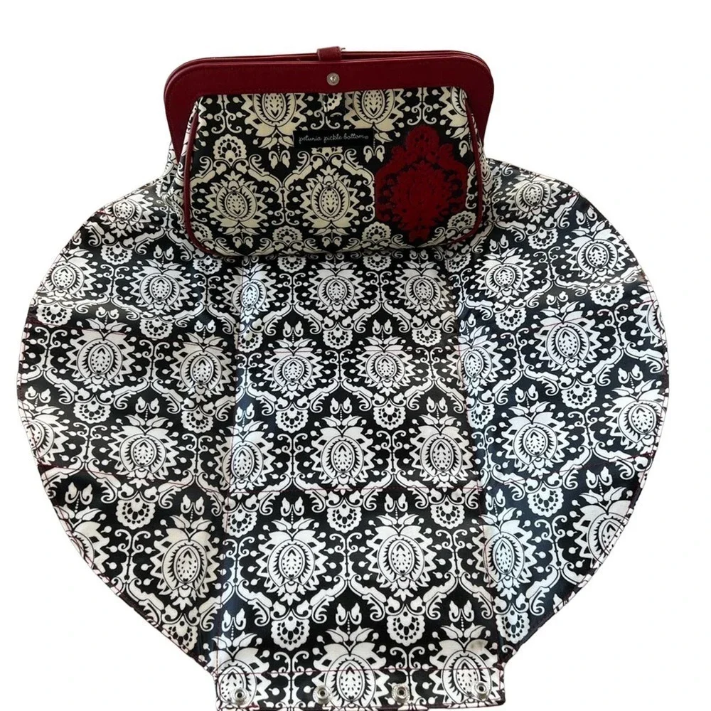 PETUNIA PICKLE BOTTOM red and black diaper changing clutch bag